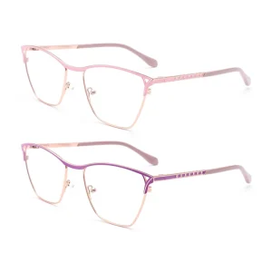 Women’s Anti Blue Light Full Rim Photochromic Glasses Metal Optical Frames XJ1024
