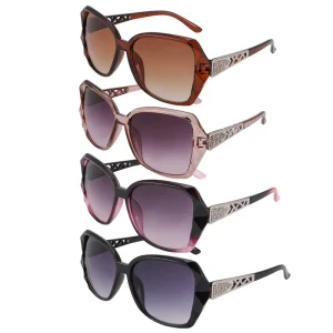Women’s Brick-Inlaid UV-Resistant Large-Frame Retro Sunglasses