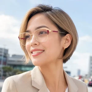 Women’s Cat-Eye Metal Optical Eyeglass Frames