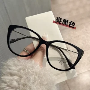 Women’s Cat-Eye Optical Glasses, Anti-Blue-Light, Vintage, Myopia Prescription, Double-Color Frame