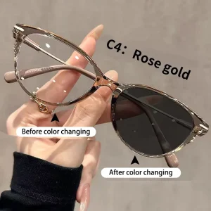 Women’s Cat-Eye Photochromic Anti-Blue Light Eyeglass Frames