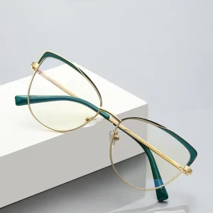 Women’s Cat-Eye Prescription Reading Glasses, Myopia and Hyperopia, Anti-Blue-Light
