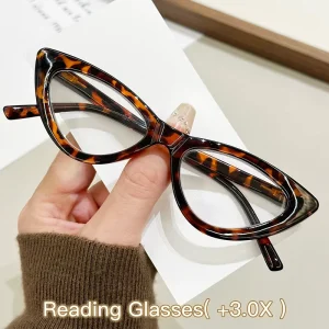 Women’s Cat-Eye Reading Glasses Lightweight Leopard-Print Frame
