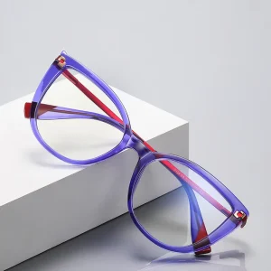 Women’s Cat Eye TR90 Prescription Glasses Frames Blue Light Blocking Optical Discoloration Eyeglasses