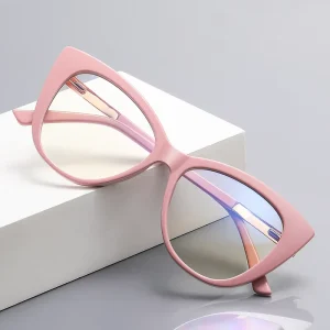 Women’s Cat-Eye TR90 Prescription Optical Glasses, Anti-Blue-Light, Ultralight