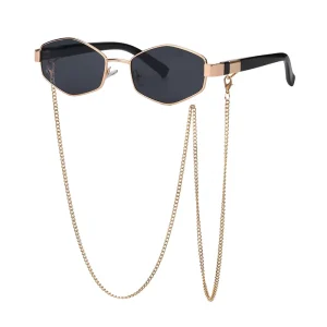 Women’s Chain Irregular-Frame Sunglasses