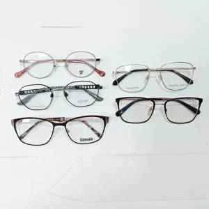 Women’s Combined Metal and Acetate Optical Eyeglass Frames with Multiple Colors