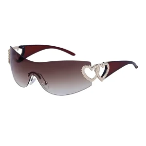 Women’s Frameless Windproof One-Piece Sunglasses UV400 Optical Lenses