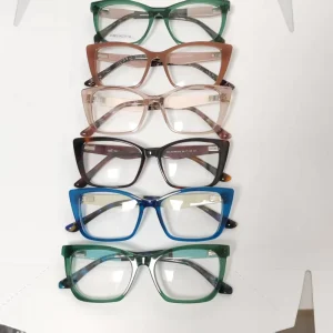 Women’s Laminate Acetate Square Full-Rim Optical Eyeglass Frame