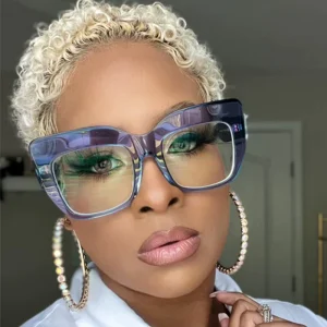 Women’s Large Optical Glasses Frame, Blue-Light Lens
