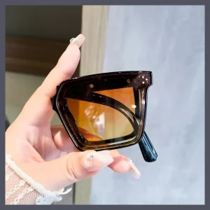 Women’s Men’s Summer UV400 Sun Protection Foldable Sunglasses Compact Portable Square Style Street Fashion Driving Full rim