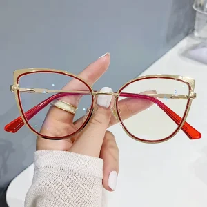 Women’s Metal Cat-Eye Prescription Optical Eyeglass Frames