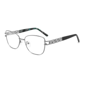 Women’s Metal Eyeglass Frames Diamond Big Temple Rhinestone Glasses