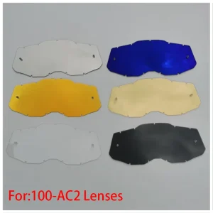 Women’s Motocross Sports Goggles with Full Rim, HD Replaceable Lenses, Lightweight PC Frame