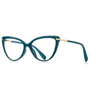 Women’s Square TR90 and Metal Optical Frames with Blue-Light Blocking Lenses and Spring Hinge