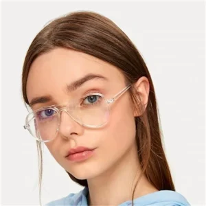 Women’s Transparent Vintage Eyeglass Frames PC Material Aviation Glasses