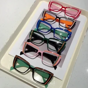 Women’s Two-Color Cat-Eye Anti Blue Light Blocking Optical Eyeglass Frames