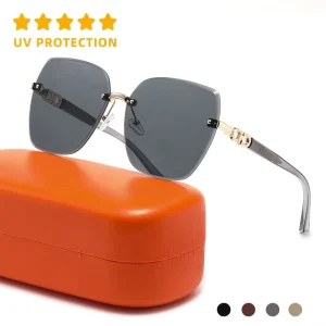 Women’s UV Protection Oversized Rimless Sunglasses