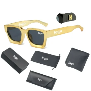Women’s UV Protection Yellow Retro PC Square Sunglasses