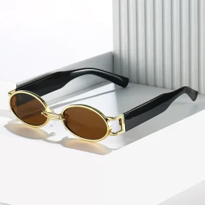 Women’s Vintage Oval Metal Sunglasses UV400