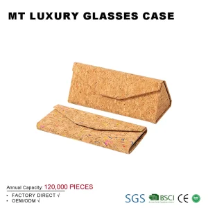 Wood Grain Pattern Folding Triangle Sunglasses and Eyewear Box