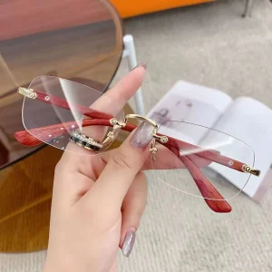 Wooden-Leg Reading Glasses High-Definition Anti-Fatigue Wear-Resistant Red Presbyopia Lenses