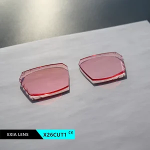 X26CUT1 Photochromic Pink MR-8 1.61 Rimless Cutting Lenses HMC Anti-Reflective Coating Green