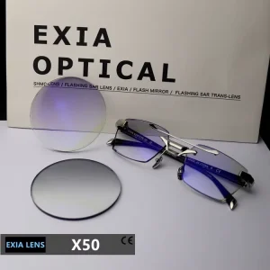 X50 Photochromic MR-8 1.61 Sunglass Lenses Spin Coating Grey Gradient Grey SHMC Blue Coating