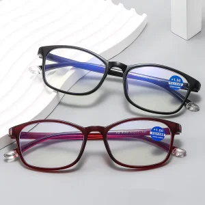 XB8050 PC Frame Full-Rim Square Blue Light Blocking Presbyopia Reading Glasses