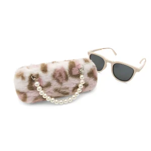 XD-315 Kids Pink Leopard Print Hard Shell Eyeglass Case with Customized Shape