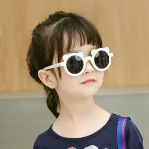 XUEDIAO Elastic Kids Sunglasses Lovely Bear Children Eyewear Cute UV400 Girls Sun Glasses