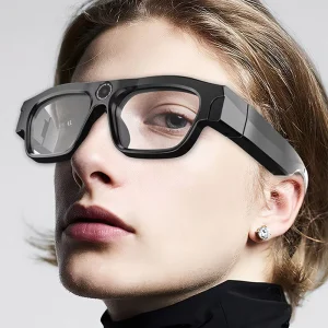 XV18 4K Camera Smart Glasses for 5.3 HiFi Stereo Bass Open Ear Headphones 2K Video Recording IP67 Waterproof 64GB Built in