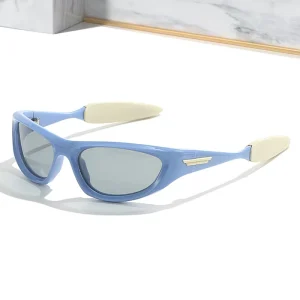 Y2K Futuristic UV400 Retro Full Gold Unisex Sunglasses for Cycling and Sports