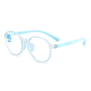 YC Hot Selling Transparent TR90 Kids Blue Light Eyewear Round Children Blue Light Blocking Glasses