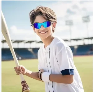 Youth Thin-Frame Sport Sunglasses for Running, Cycling, Tennis, Pickleball, Fishing, and Baseball