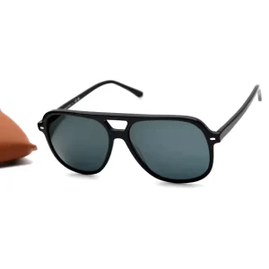 ZHENQI Unisex Designer Z2198 Square Sunglasses with Black and Green Glass Lenses UV400 Full Rim Acetate Frame Fashion 60mm