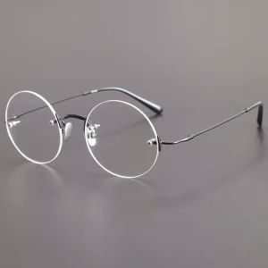 ZY007 Luxury High Quality Titanium Alloy Rimless Reading Glasses for Students and Unisex Vintage Style