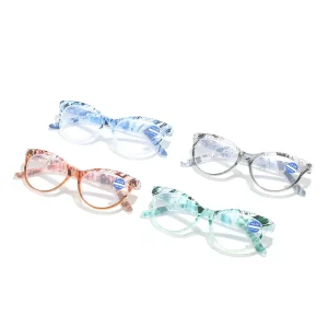 ZY18165 Slim Full Rim TR Women’s Corrective Eyeglasses Blue Grey Minus Presbyopia Cat Eye Flexible Reading Glasses
