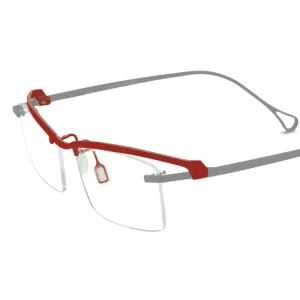 ZY208 Men’s Pure Titanium Semi-Rimless Ultralight Square Optical Eyeglasses
