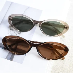 cat Eye Polarized Sunglasses for Women Ultralight Tr90 Fashion Oval Sun Glasses Men Trendy Summer Shades Green Brown