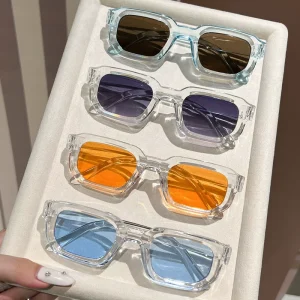 in Stock Small Frame Glasses Unique Unisex Black Sunglasses UV400 Small Frame Square Sunglasses Gafas De Sol
